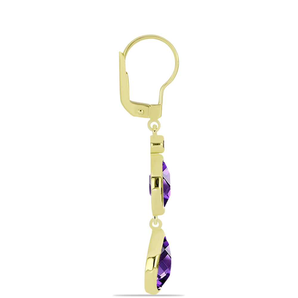 Goldplattierte Silberohrringe mit marokkanischem Amethyst