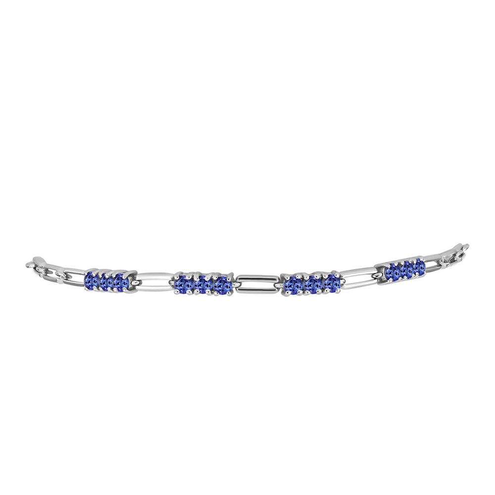 Silberarmband mit Tansanit - Klasse AAA