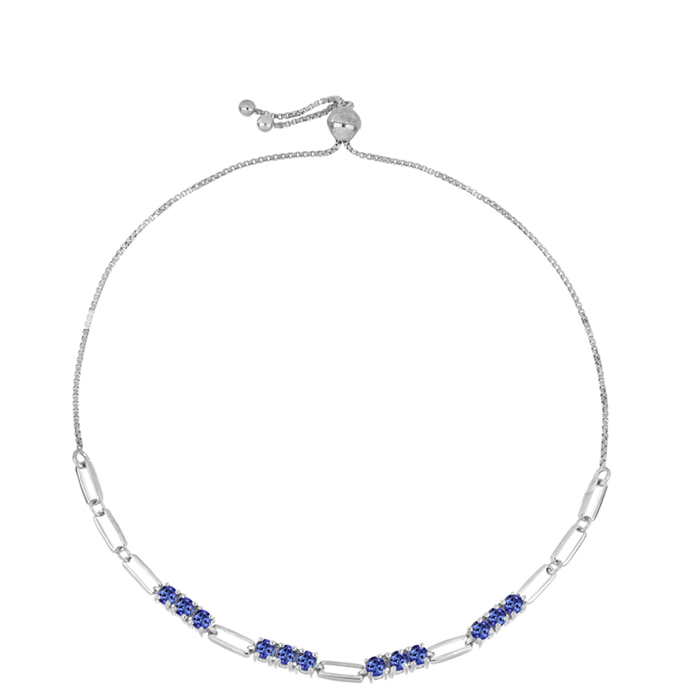 Silberarmband mit Tansanit - Klasse AAA