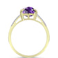 Goldplattierter Silberring mit marokkanischem Amethyst und weißem Topas