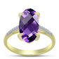 Goldplattierter Silberring mit marokkanischem Amethyst und weißem Topas