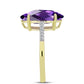 Goldplattierter Silberring mit marokkanischem Amethyst und weißem Topas