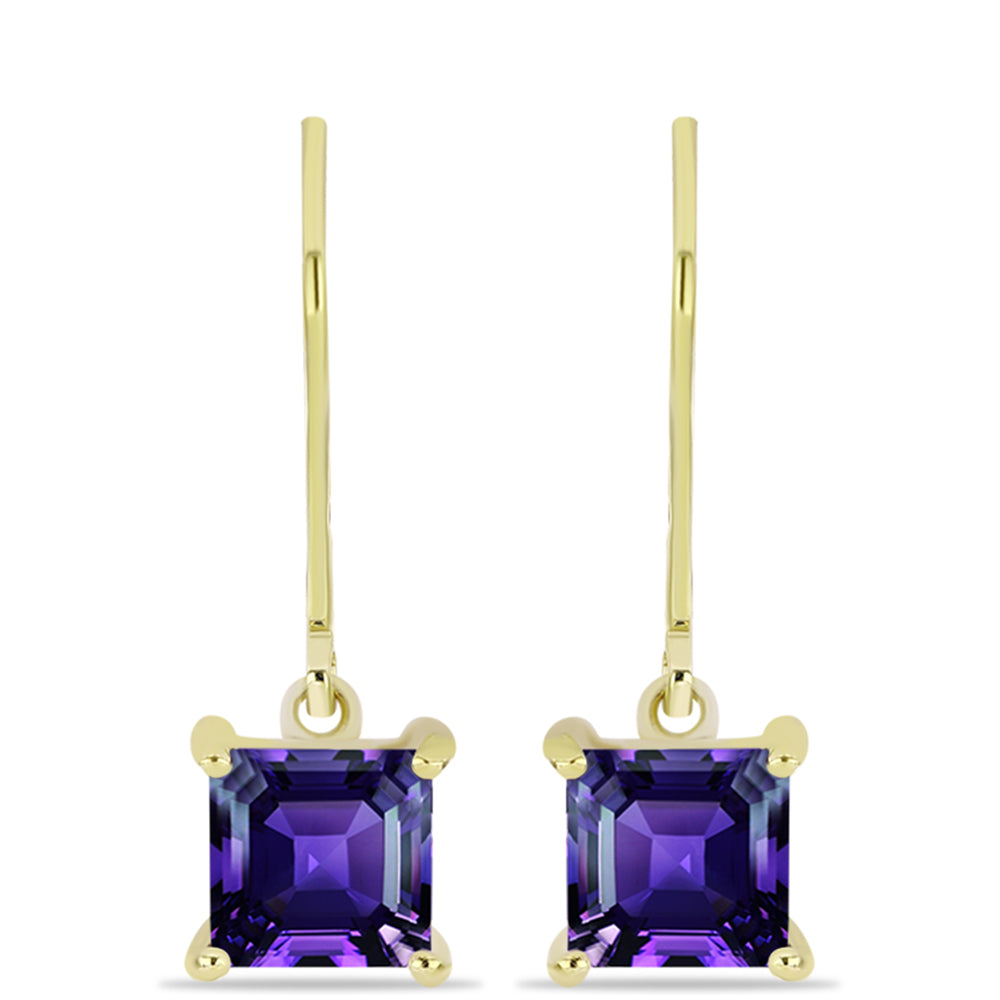 Goldplattierte Silberohrringe mit marokkanischem Amethyst