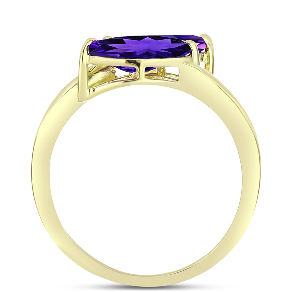 Goldplattierter Silberring mit marokkanischem Amethyst