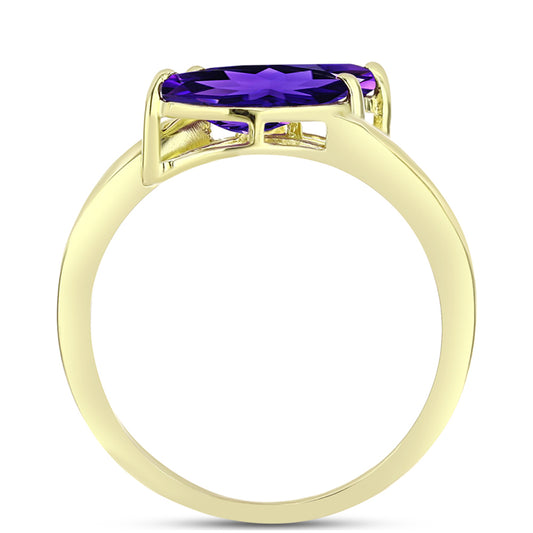 Goldplattierter Silberring mit marokkanischem Amethyst