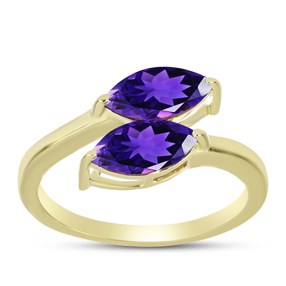 Goldplattierter Silberring mit marokkanischem Amethyst