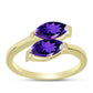 Goldplattierter Silberring mit marokkanischem Amethyst