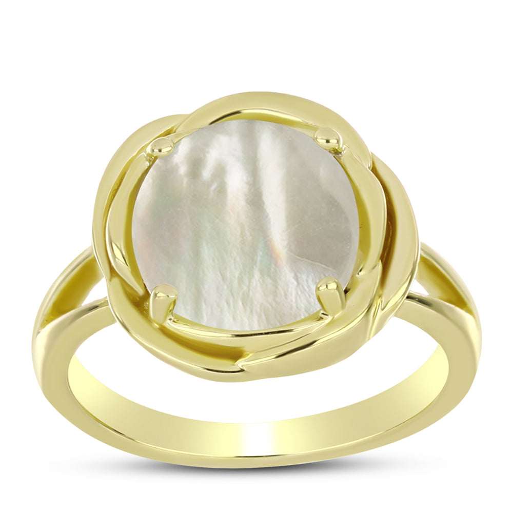 Goldplattierter Silberring mit Perlmutt 3 