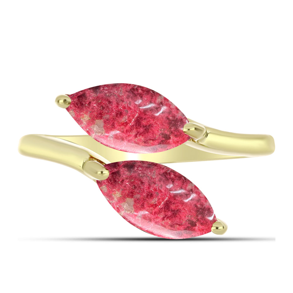 Goldplattierter Silberring mit Thulit