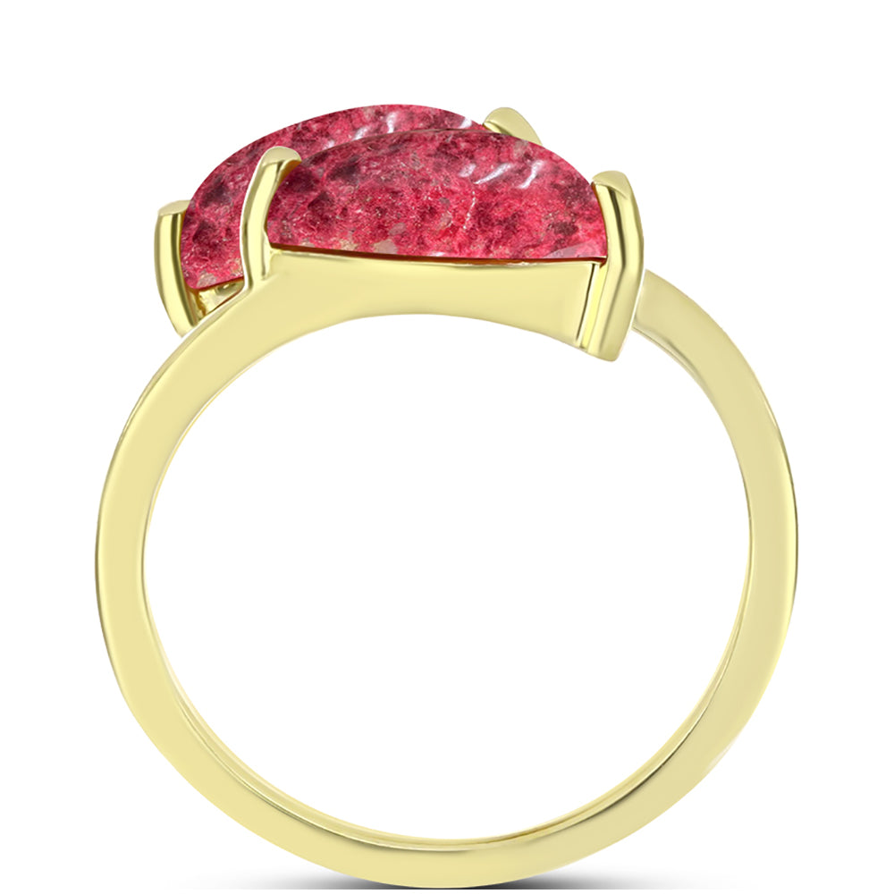 Goldplattierter Silberring mit Thulit 2 
