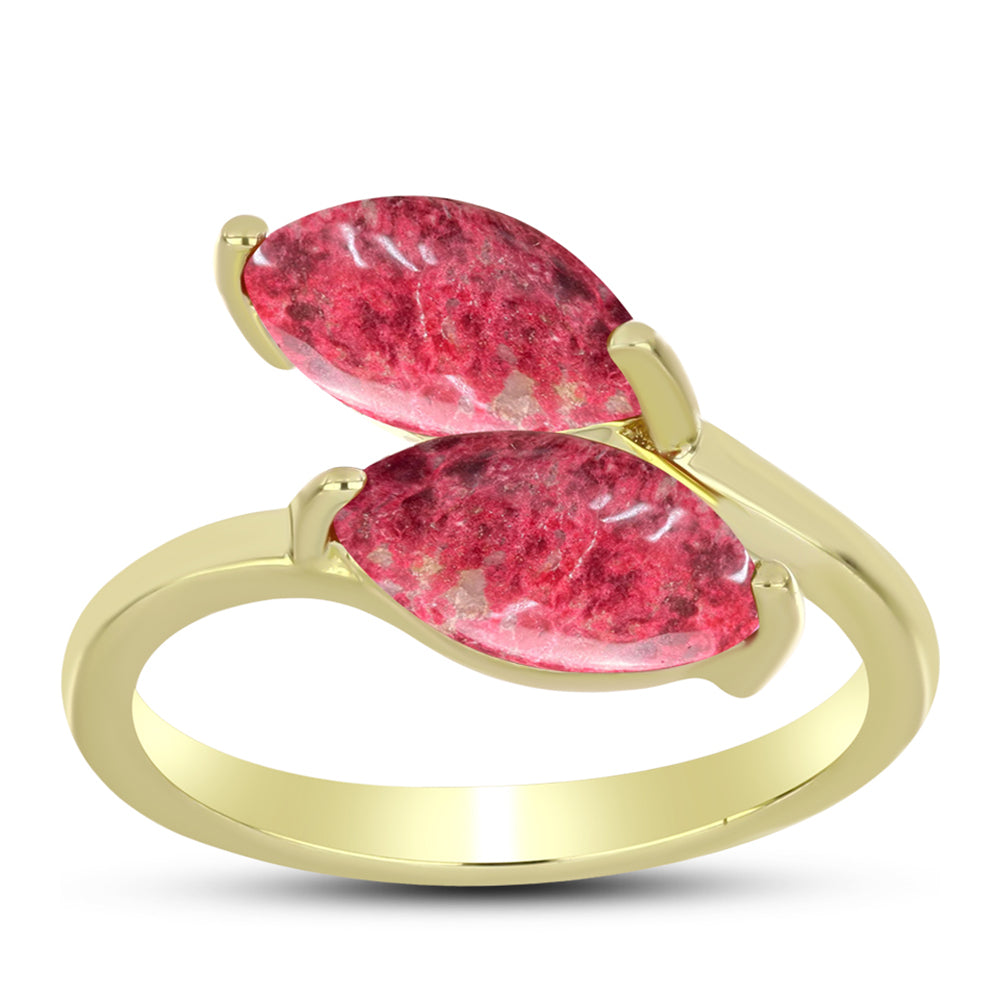 Goldplattierter Silberring mit Thulit 3 