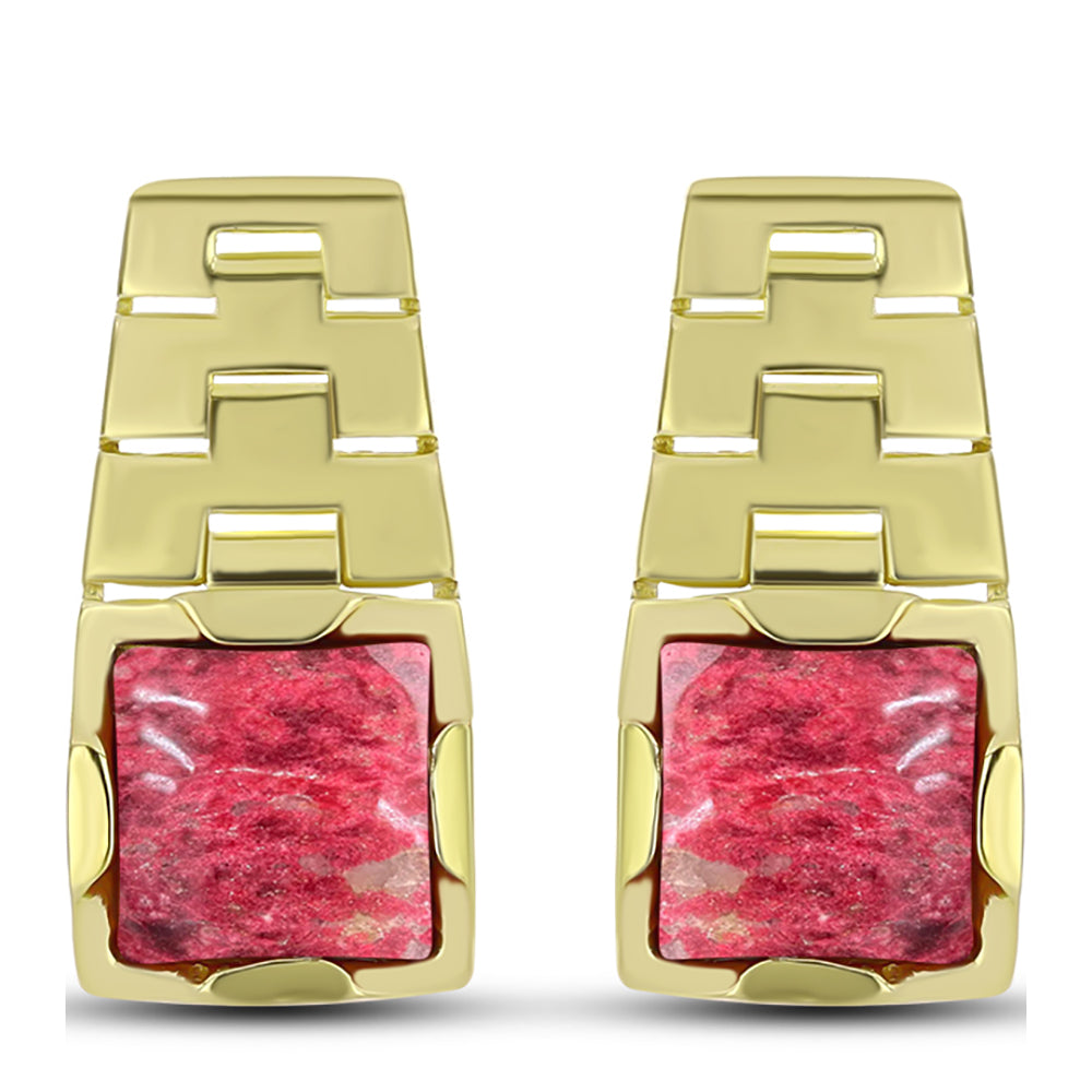 Goldplattierte Silberohrringe mit Thulit