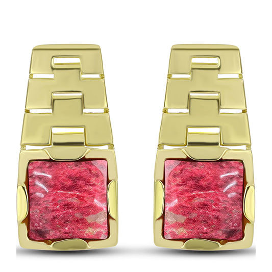 Goldplattierte Silberohrringe mit Thulit
