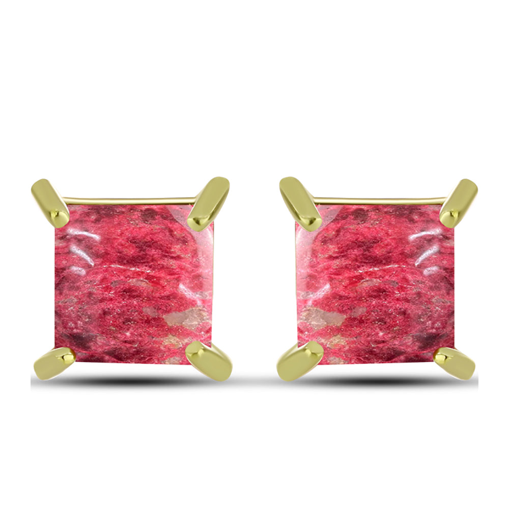 Goldplattierte Silberohrringe mit Thulit 1 