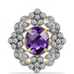 Goldplattierter Silberring mit marokkanischem Amethyst und weißem Topas