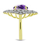 Goldplattierter Silberring mit marokkanischem Amethyst und weißem Topas