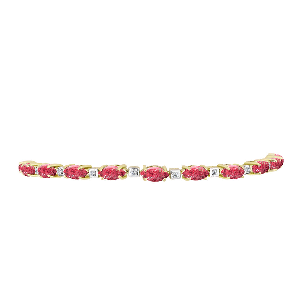 Goldplattiertes Silberarmband mit Thulit und weißem Topas 1 