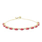 Goldplattiertes Silberarmband mit Thulit und weißem Topas