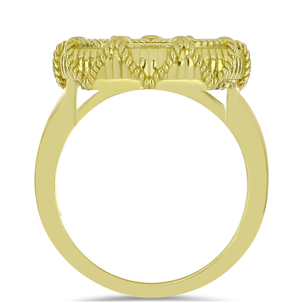 Goldplattierter Silberring mit Perlmutt