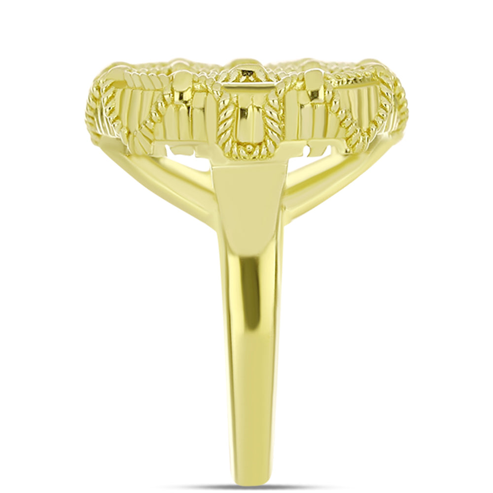 Goldplattierter Silberring mit Perlmutt 4 