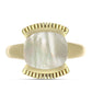 Goldplattierter Silberring mit Perlmutt