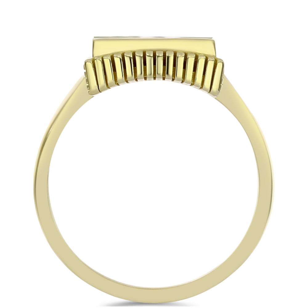 Goldplattierter Silberring mit Perlmutt 2 