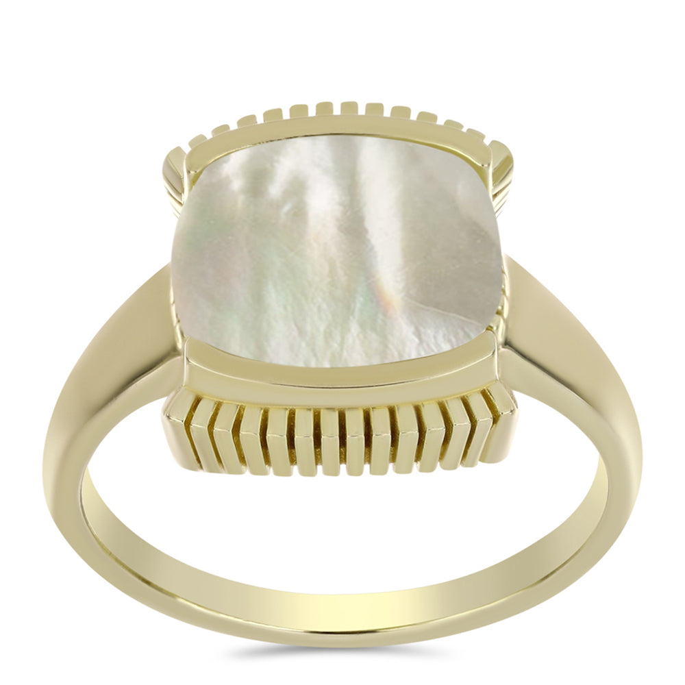 Goldplattierter Silberring mit Perlmutt 3 