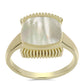Goldplattierter Silberring mit Perlmutt