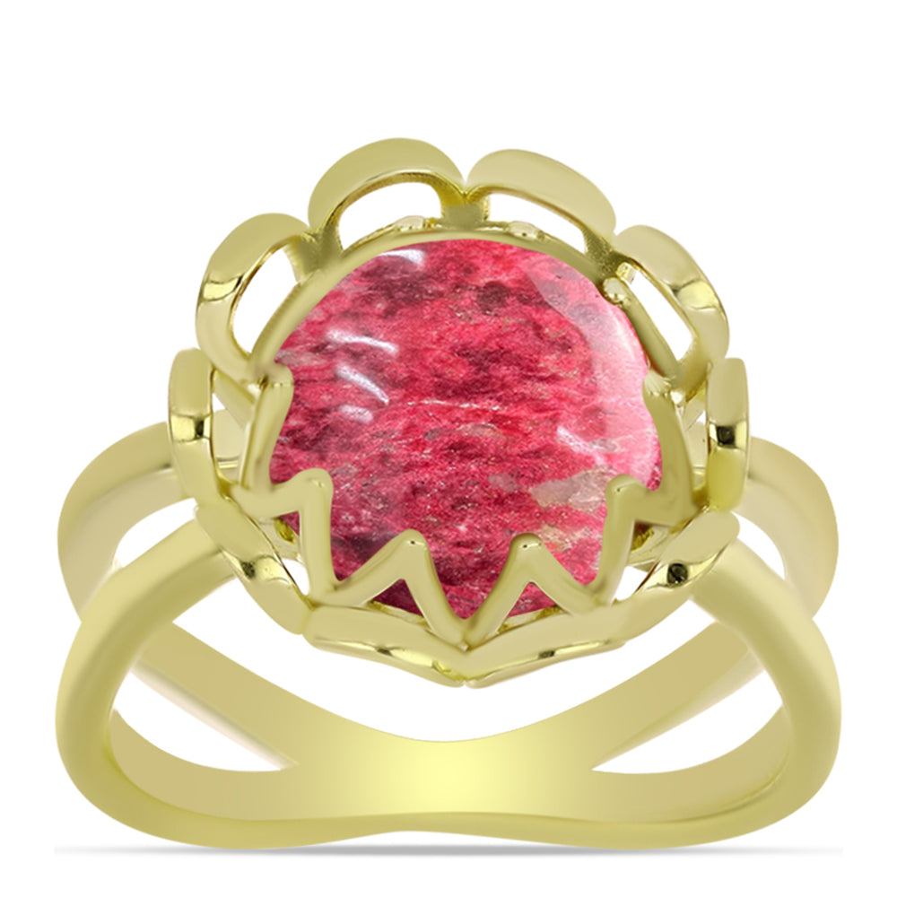 Goldplattierter Silberring mit Thulit