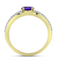 Goldplattierter Silberring mit marokkanischem Amethyst und weißem Topas