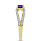Goldplattierter Silberring mit marokkanischem Amethyst und weißem Topas