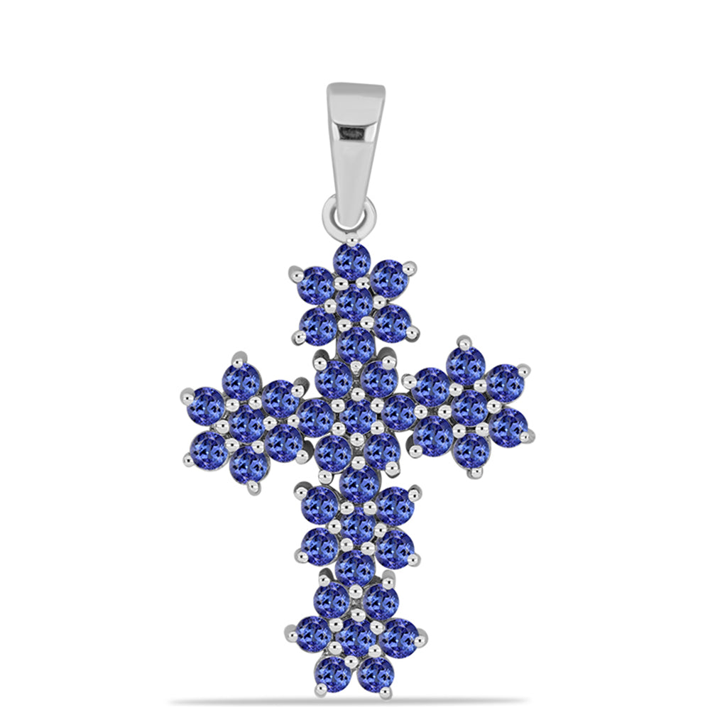 Silberanhänger mit Tansanit - Klasse AAA