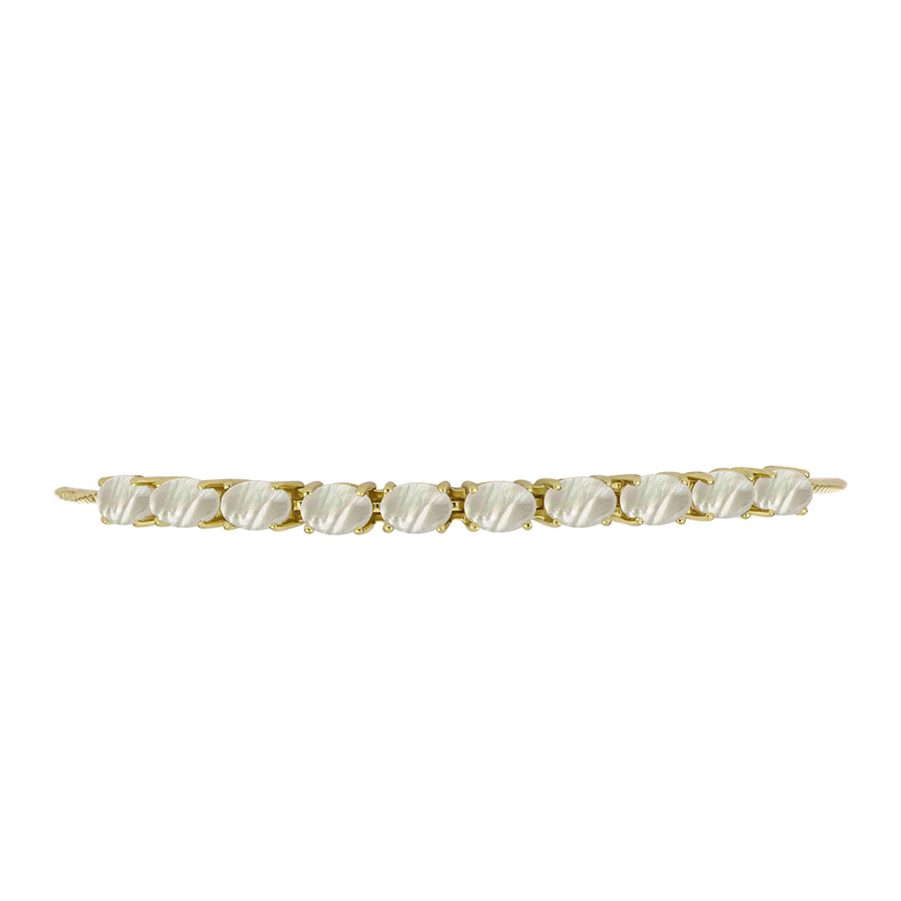 Goldplattiertes Silberarmband mit Perlmutt 2 