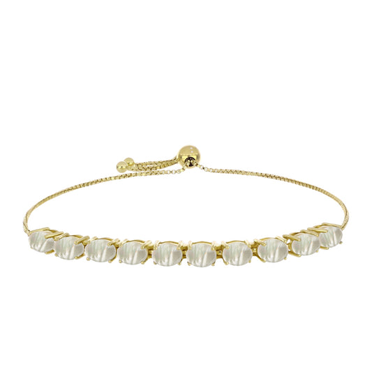 Goldplattiertes Silberarmband mit Perlmutt