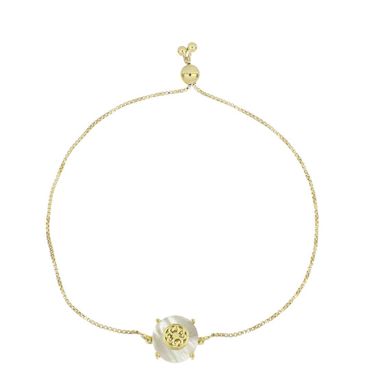Goldplattiertes Silberarmband mit Perlmutt