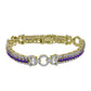 Goldplattiertes Silberarmband mit marokkanischem Amethyst und weißem Topas