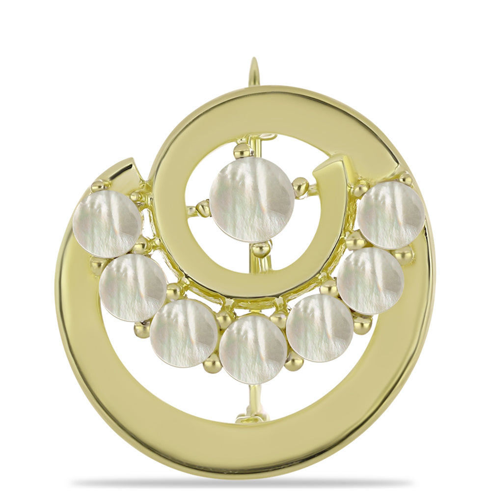 Goldplattierte Silberbrosche mit Perlmutt 1 