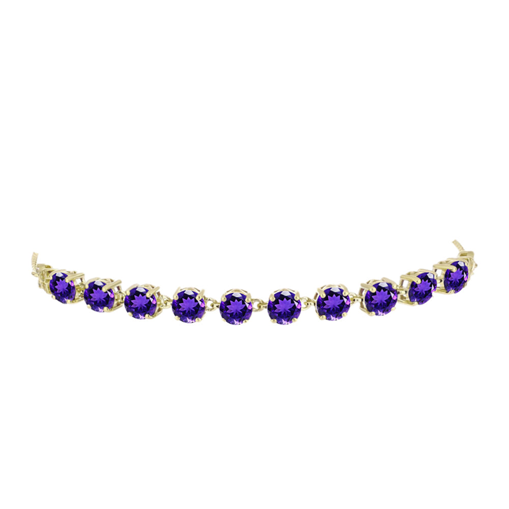 Goldplattiertes Silberarmband mit marokkanischem Amethyst und weißem Topas