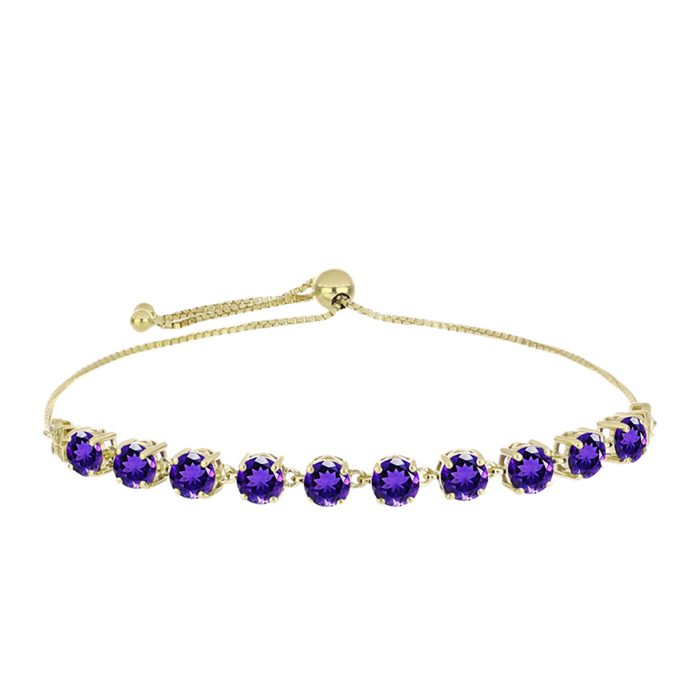 Goldplattiertes Silberarmband mit marokkanischem Amethyst und weißem Topas 1 