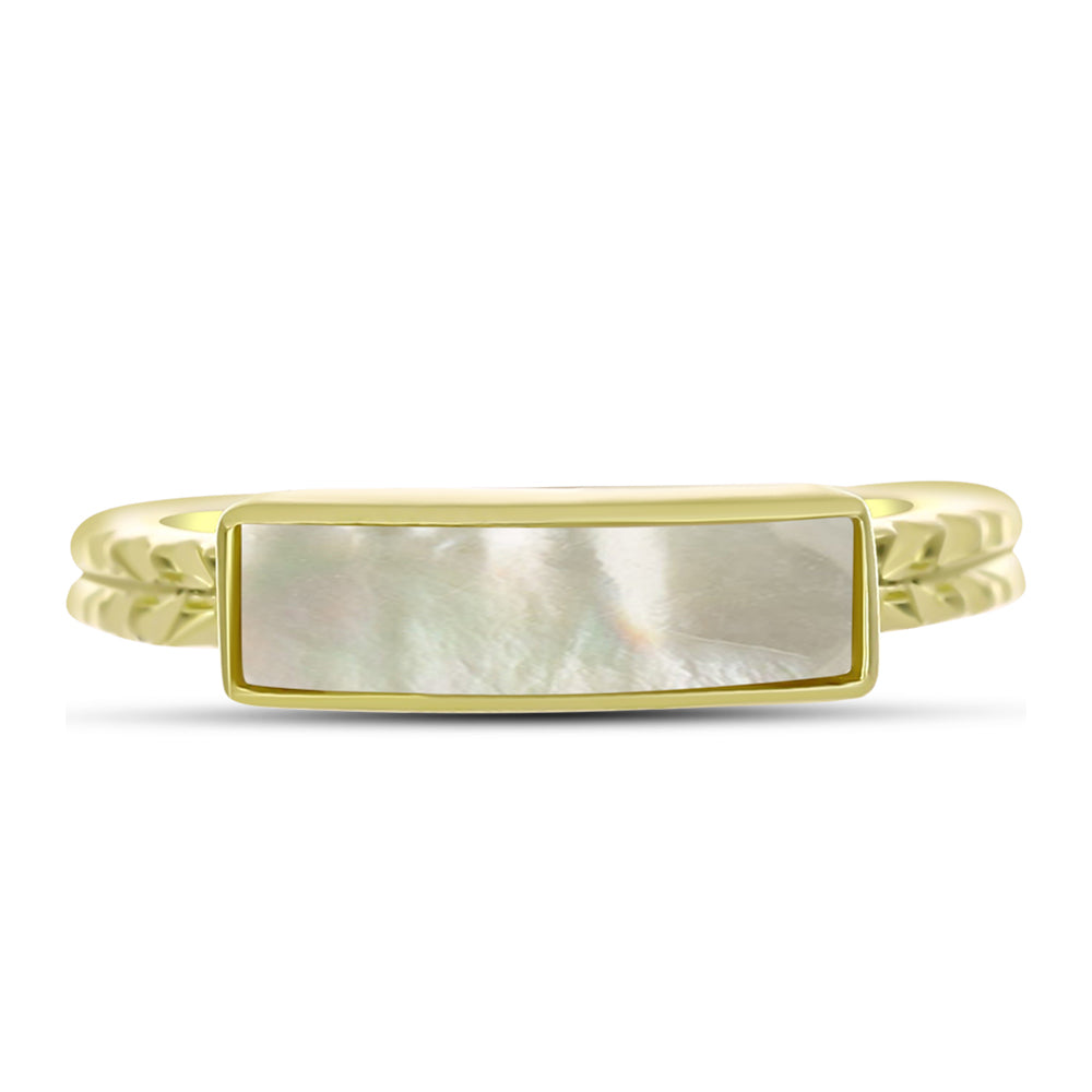 Goldplattierter Silberring mit Perlmutt 1 