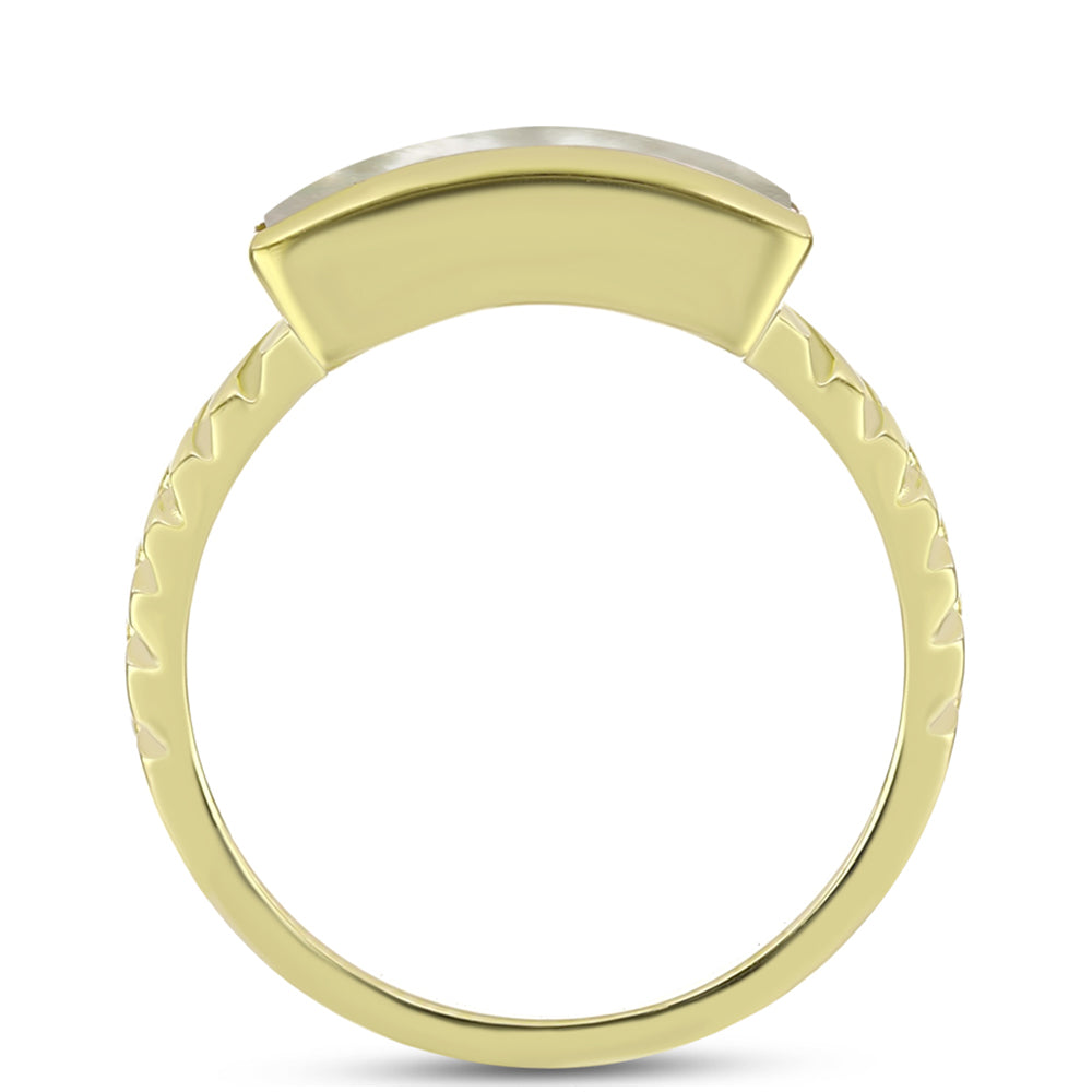 Goldplattierter Silberring mit Perlmutt 2 