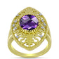 Goldplattierter Silberring mit marokkanischem Amethyst und weißem Topas