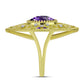 Goldplattierter Silberring mit marokkanischem Amethyst und weißem Topas