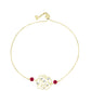 Goldplattiertes Silberarmband mit Rubin aus Madagaskar und weißem Topas