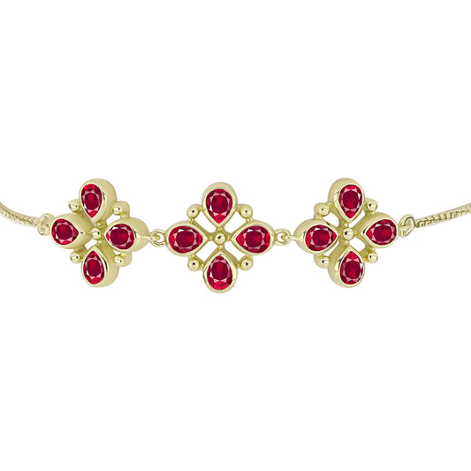 Goldplattiertes Silberarmband mit Rubin aus Madagaskar