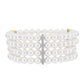 Goldplattiertes Silberarmband mit weißer Süßwasserperle und weißem Topas