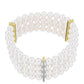 Goldplattiertes Silberarmband mit weißer Süßwasserperle und weißem Topas