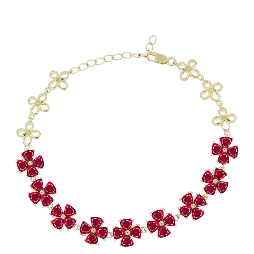 Goldplattiertes Silberarmband mit Rubin aus Madagaskar