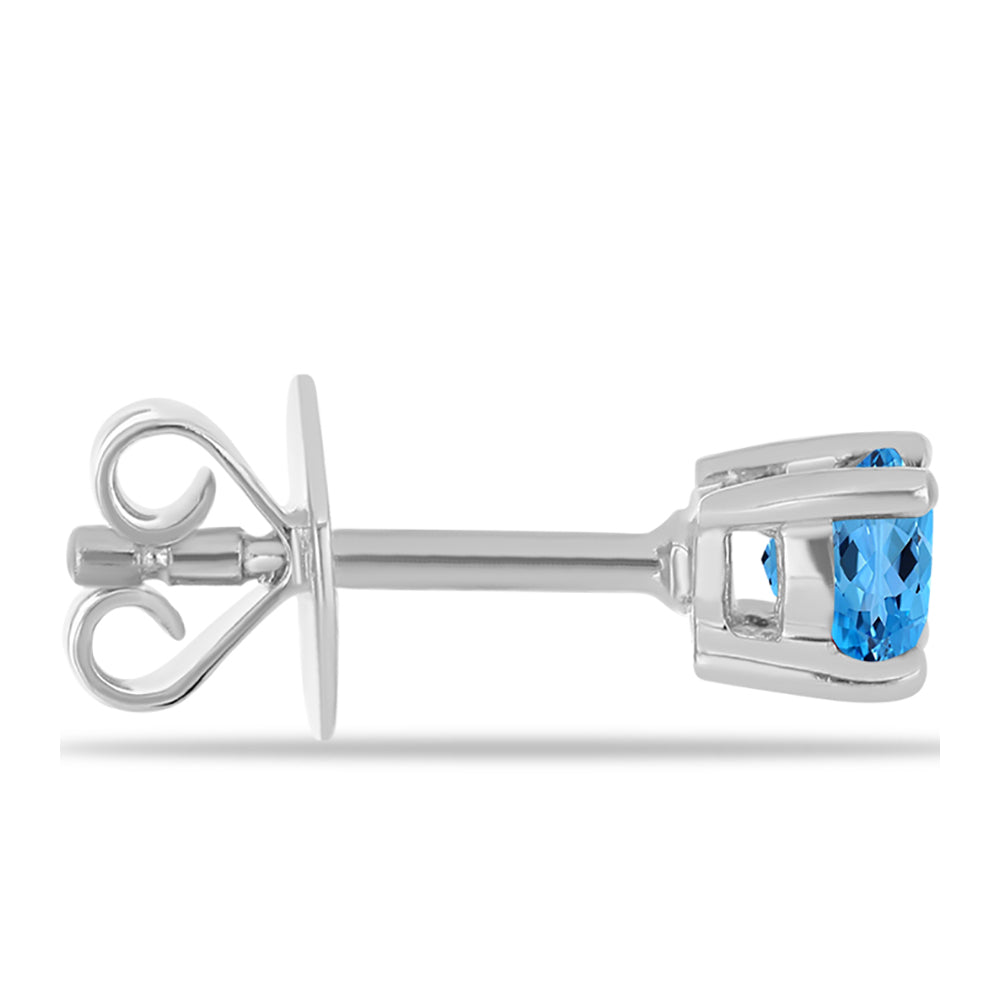 Silberohrringe mit schweizerischem Blautopas