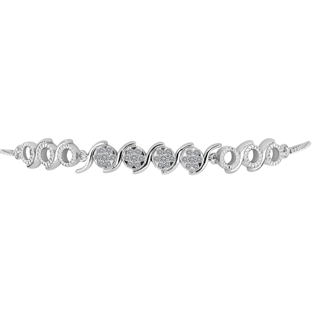 Silberarmband mit weißem Diamant 2 